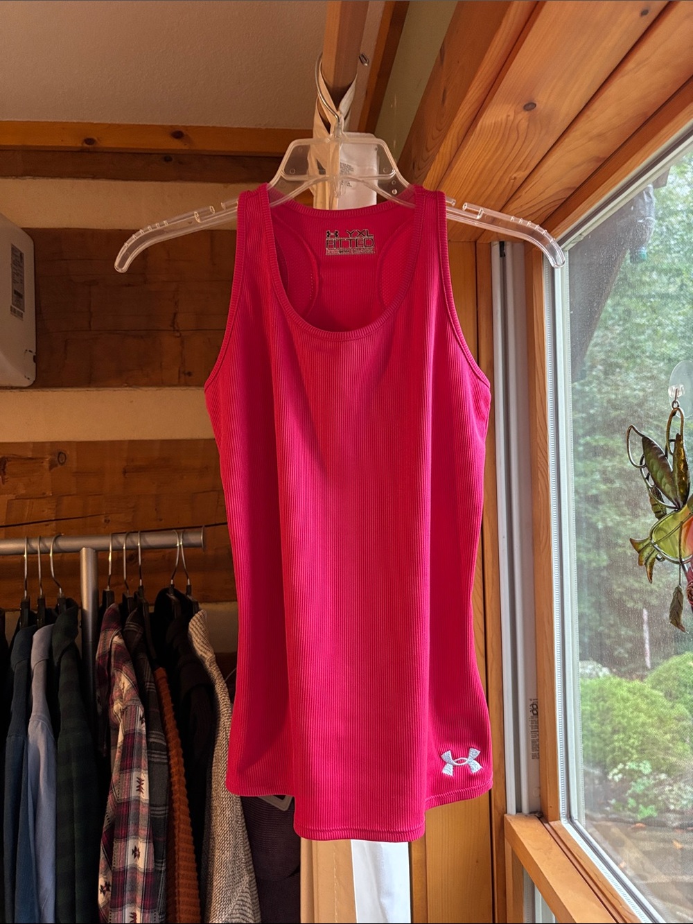 Under Armour Bright Pink Ribbed Athletic Tank